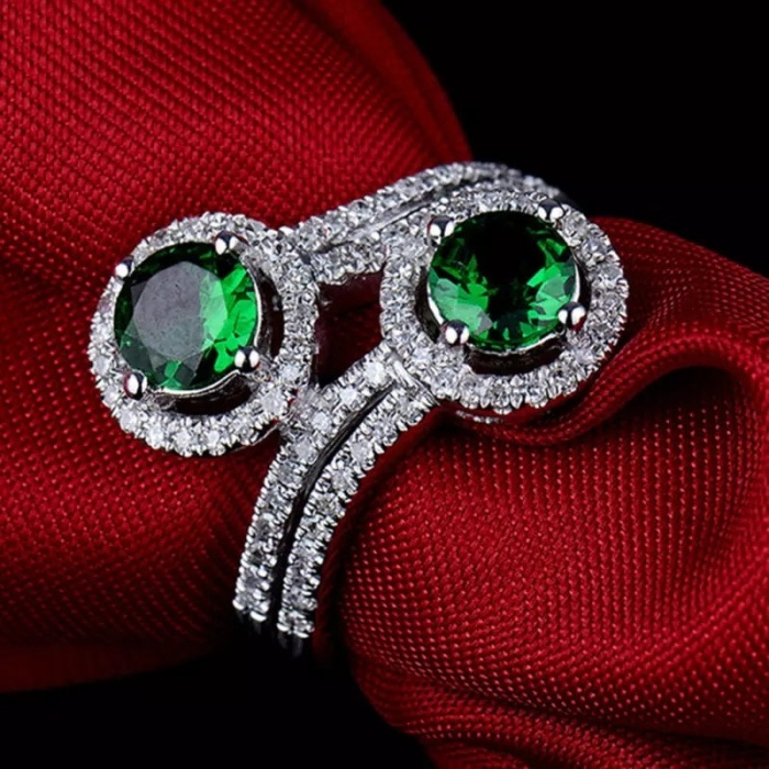 Natural Tsavorite Ring, 14k White Gold Ring, Tsavorite Ring, Engagement Ring, Wedding Ring, Luxury Ring, Ring/Band, Round Cut Ring | Save 33% - Rajasthan Living 8