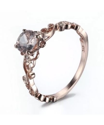 Morganite Ring, 14k Rose Gold Ring, Pink Morganite Ring, Engagement Ring, Wedding Ring, Luxury Ring, Ring/Band, Round Cut Ring | Save 33% - Rajasthan Living