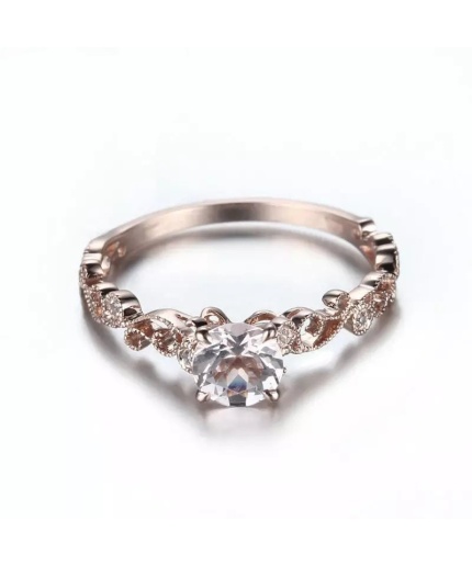 Morganite Ring, 14k Rose Gold Ring, Pink Morganite Ring, Engagement Ring, Wedding Ring, Luxury Ring, Ring/Band, Round Cut Ring | Save 33% - Rajasthan Living 3
