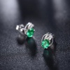 Natural Emerald Studs Earrings, 18k White Gold, Emerald Studs Earrings, Emerald Silver Earrings, Luxury Earrings, Ovel Cut Stone Earrings | Save 33% - Rajasthan Living 14