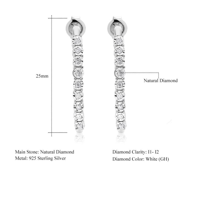 Natural Diamond Drop Earrings, 925 Sterling Silver, Diamond Drop Earrings, Stud Earrings, Diamond Earrings, Luxury Earrings, Round Earrings | Save 33% - Rajasthan Living 9