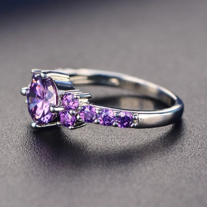 925 Sterling Silver Lab Amethyst Woman Ring, Emerald Ring, Statement Ring, Engagement and Wedding Ring | Save 33% - Rajasthan Living 9