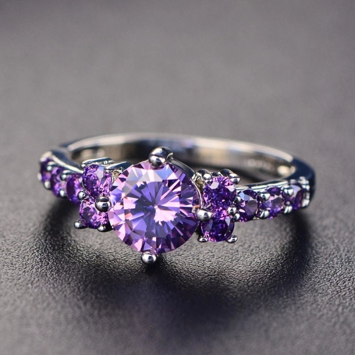 925 Sterling Silver Lab Amethyst Woman Ring, Emerald Ring, Statement Ring, Engagement and Wedding Ring | Save 33% - Rajasthan Living 6