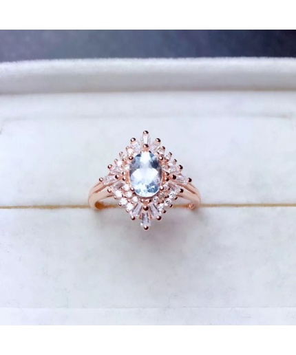 Natural Aquamarine Ring, 925 Sterling Silver, Aquamarine Ring, Engagement Ring, Wedding Ring, Luxury Ring, Ring/Band, Ovel Cut Ring | Save 33% - Rajasthan Living 3