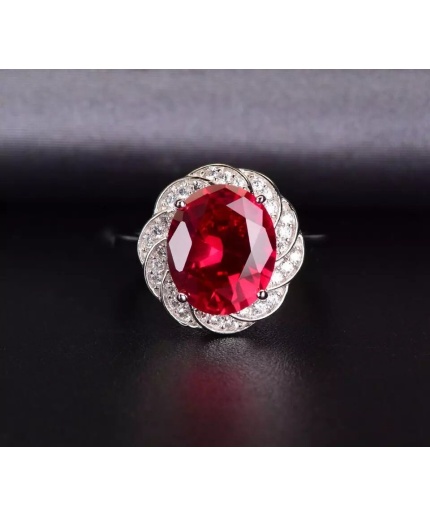 925 Sterling Silver Lab Ruby Woman Ring, Ruby Ring, Statement Ring, Engagement and Wedding Ring, Luxury Ring, Wedding Ring, Oval Cut Ring | Save 33% - Rajasthan Living