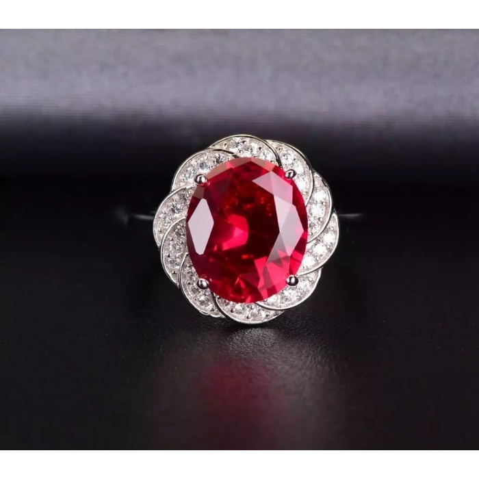 925 Sterling Silver Lab Ruby Woman Ring, Ruby Ring, Statement Ring, Engagement and Wedding Ring, Luxury Ring, Wedding Ring, Oval Cut Ring | Save 33% - Rajasthan Living 6