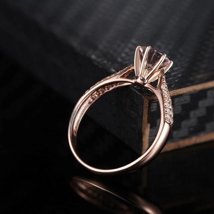 Morganite Ring, 10k Rose Gold Ring, Pink Morganite Ring, Engagement Ring, Wedding Ring, Luxury Ring, Ring/Band, Round Cut Ring | Save 33% - Rajasthan Living 11