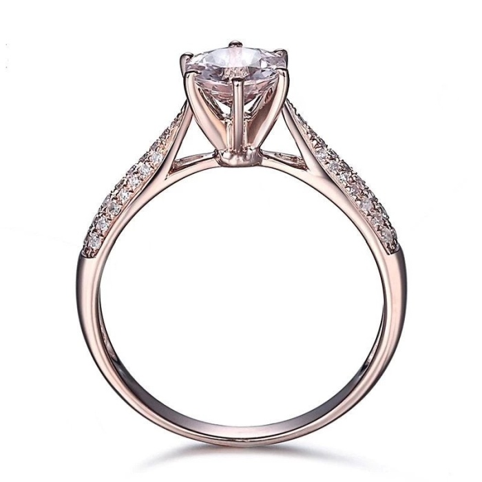 Morganite Ring, 10k Rose Gold Ring, Pink Morganite Ring, Engagement Ring, Wedding Ring, Luxury Ring, Ring/Band, Round Cut Ring | Save 33% - Rajasthan Living 8