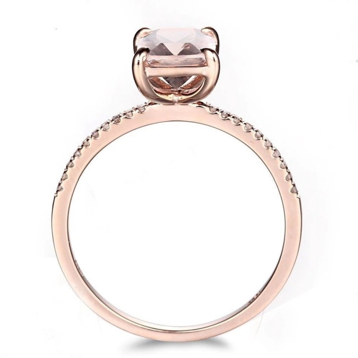 Natural Morganite Ring, 10k Rose Gold Ring, Pink Morganite Ring, Engagement Ring, Wedding Ring, Luxury Ring, Ring/Band, Cushion Cut Ring | Save 33% - Rajasthan Living 7