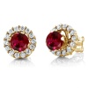 Lab Ruby Stud Earrings,925 Sterling Silver, Engagement Earrings, Wedding Earrings, Luxury Earrings, Round Cut Stone Earrings | Save 33% - Rajasthan Living 8