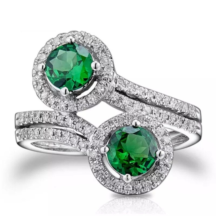 Natural Tsavorite Ring, 14k White Gold Ring, Tsavorite Ring, Engagement Ring, Wedding Ring, Luxury Ring, Ring/Band, Round Cut Ring | Save 33% - Rajasthan Living 7