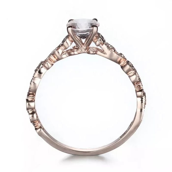 Morganite Ring, 14k Rose Gold Ring, Pink Morganite Ring, Engagement Ring, Wedding Ring, Luxury Ring, Ring/Band, Round Cut Ring | Save 33% - Rajasthan Living 8