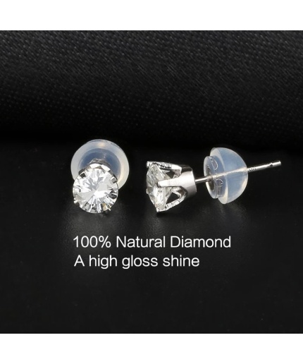 Natural Diamond Woman Stud Earrings, 14k White Gold Earrings, Diamond Stud, Statement Earrings, Engagement and Wedding Earrings | Save 33% - Rajasthan Living 3