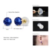 Lab Sapphire Stud Earrings,14k Yellow Gold, Engagement Earrings, Wedding Earrings, Luxury Earrings, Round Cut Stone Earrings | Save 33% - Rajasthan Living 10