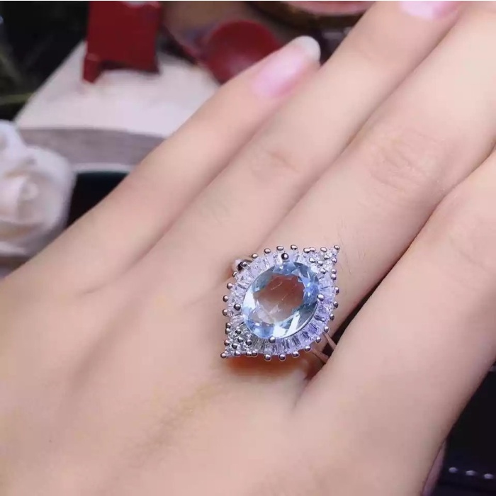 Natural Aquamarine Ring, 925 Sterling Silver, Aquamarine Ring, Engagement Ring, Wedding Ring, Luxury Ring, Ring/Band, Oval Cut Ring | Save 33% - Rajasthan Living 6
