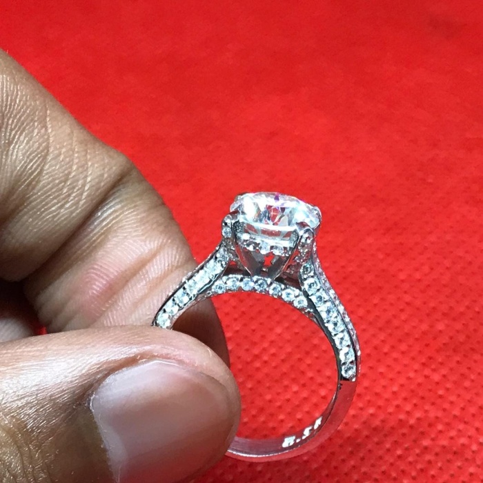 Moissanite Ring, 925 Sterling Silver, 2ct Moissanite Ring, Engagement Ring, Wedding Ring, Luxury Ring, Ring/Band, Round Cut Ring | Save 33% - Rajasthan Living 10