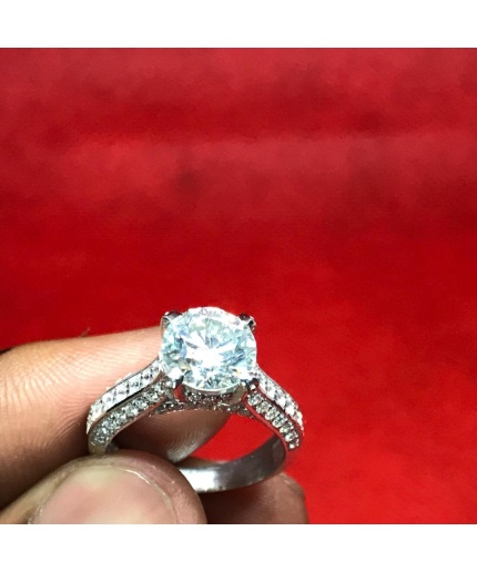 Moissanite Ring, 925 Sterling Silver, 2ct Moissanite Ring, Engagement Ring, Wedding Ring, Luxury Ring, Ring/Band, Round Cut Ring | Save 33% - Rajasthan Living 3