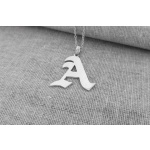 Stainless Steel, Old English Initial Necklace, Custom Letter Necklace | Save 33% - Rajasthan Living 15