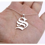 Stainless Steel, Old English Initial Necklace, Custom Letter Necklace | Save 33% - Rajasthan Living 11