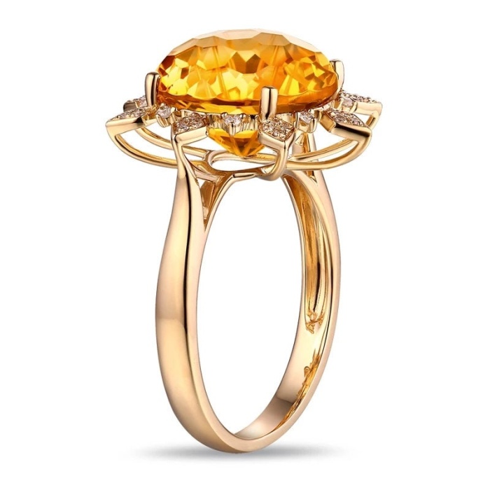 Natural Citrine Ring, 14k Yellow Gold, Citrine Engagement Ring, Citrine Ring, Citrine Wedding Ring, luxury Ring, Citrine Round cut Ring | Save 33% - Rajasthan Living 9
