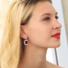 Lab Ruby Drop Earrings, 925 Sterling Silver, Ruby Earrings, Ruby Silver Earrings, Ruby Luxury Earrings, Emerald Cut Stone Earrings | Save 33% - Rajasthan Living 9