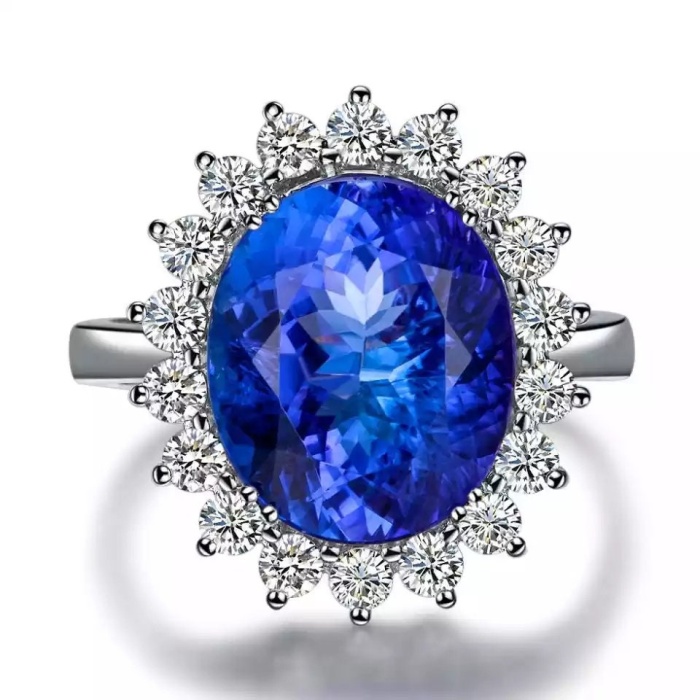 Natural Tanzanite Ring,18k Solid White Gold Engagement Ring,Wedding Ring, Tanzanite Ring, luxury Ring, soliture Ring, Oval cut Ring | Save 33% - Rajasthan Living 6