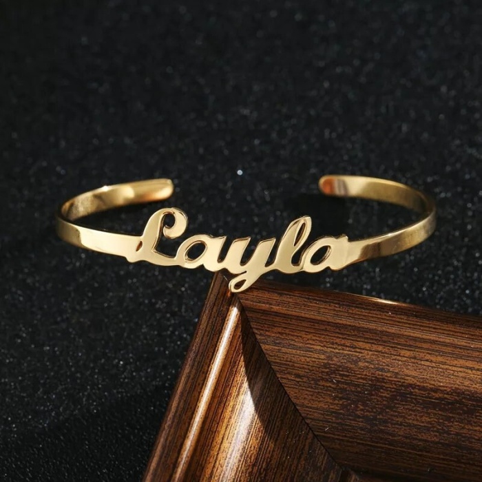 Stainless Steel, Gold, Silver, Rose Gold, Personalized  Bangle | Save 33% - Rajasthan Living 5