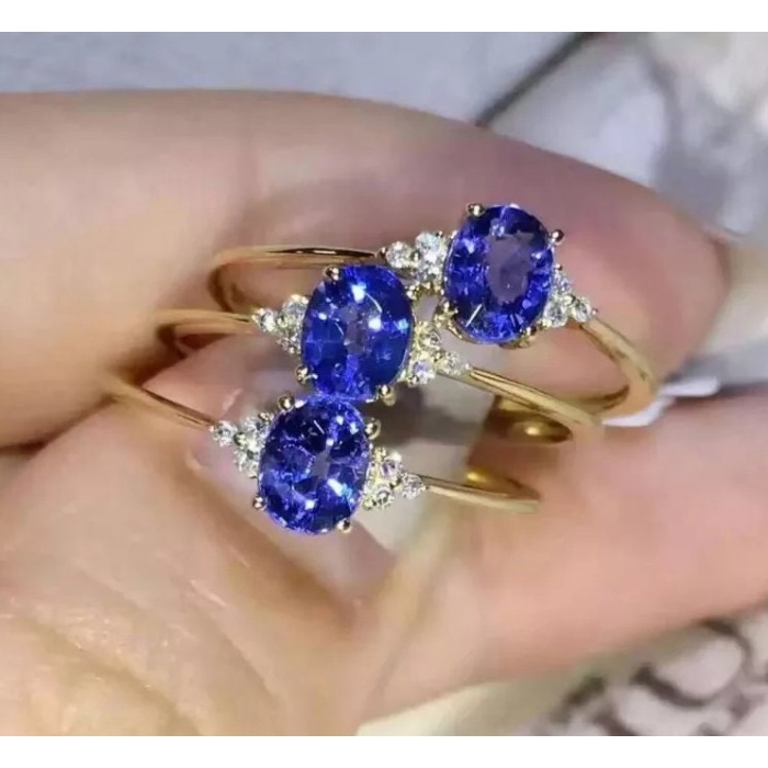 Natural Tanzanite Ring, 925 Sterling Sliver, Engagement Ring, Wedding Ring, luxury Ring, soliture Ring, Ovel cut Ring | Save 33% - Rajasthan Living 5