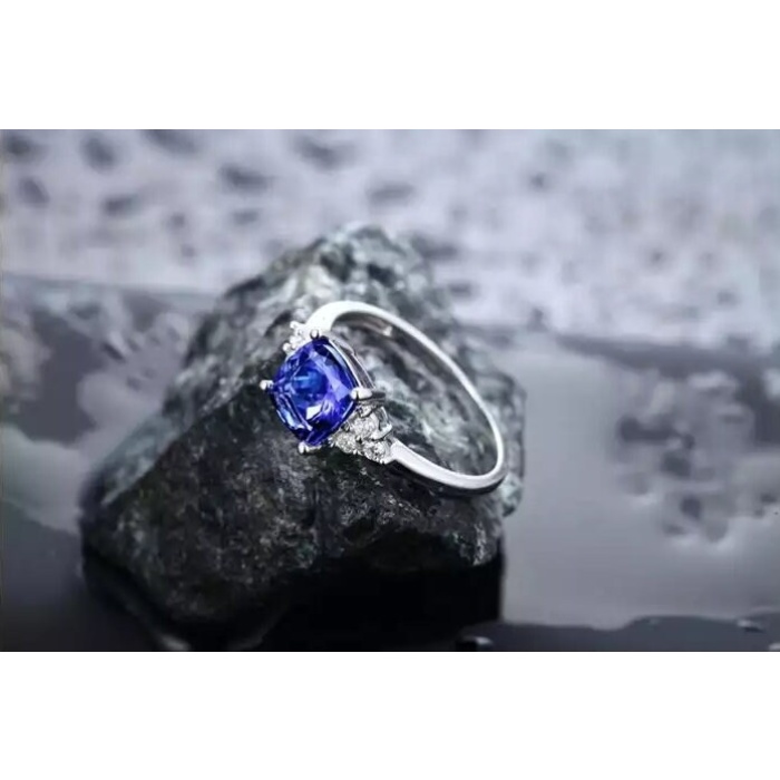 Tanzanite Ring, 925 Sterling Silver Engagement Ring, Wedding Ring, Tanzanite Ring, luxury Ring, soliture Ring, Woman Ring, Cushion cut Ring | Save 33% - Rajasthan Living 8