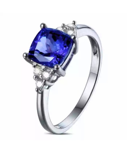 Tanzanite Ring, 925 Sterling Silver Engagement Ring, Wedding Ring, Tanzanite Ring, luxury Ring, soliture Ring, Woman Ring, Cushion cut Ring | Save 33% - Rajasthan Living 3