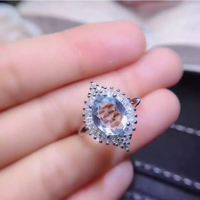 Natural Aquamarine Ring, 925 Sterling Silver, Aquamarine Ring, Engagement Ring, Wedding Ring, Luxury Ring, Ring/Band, Oval Cut Ring | Save 33% - Rajasthan Living 5
