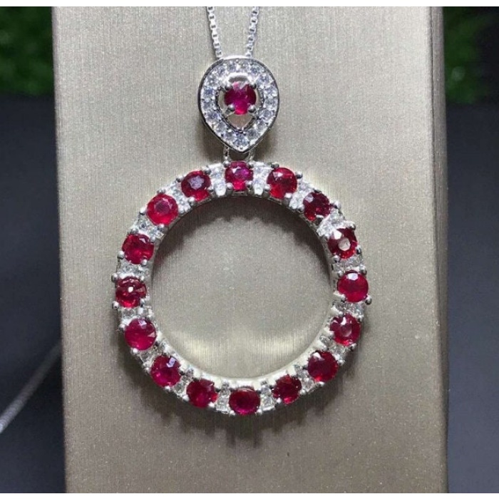 Natural Ruby Pendant, Engagement Necklace, Ruby Silver Pandent, Woman Necklace, Pendant Necklace, Luxury Necklace, Oval Cut Stone Pendant | Save 33% - Rajasthan Living 6
