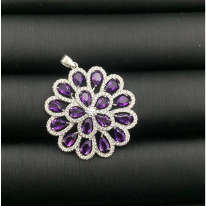 Amethyst Pendant, Engagement Pendent, Silver Amethyst Pendent, Woman Pendant, Pendant Necklace, Luxury Pendent, Oval Cut Stone Pendent | Save 33% - Rajasthan Living 8