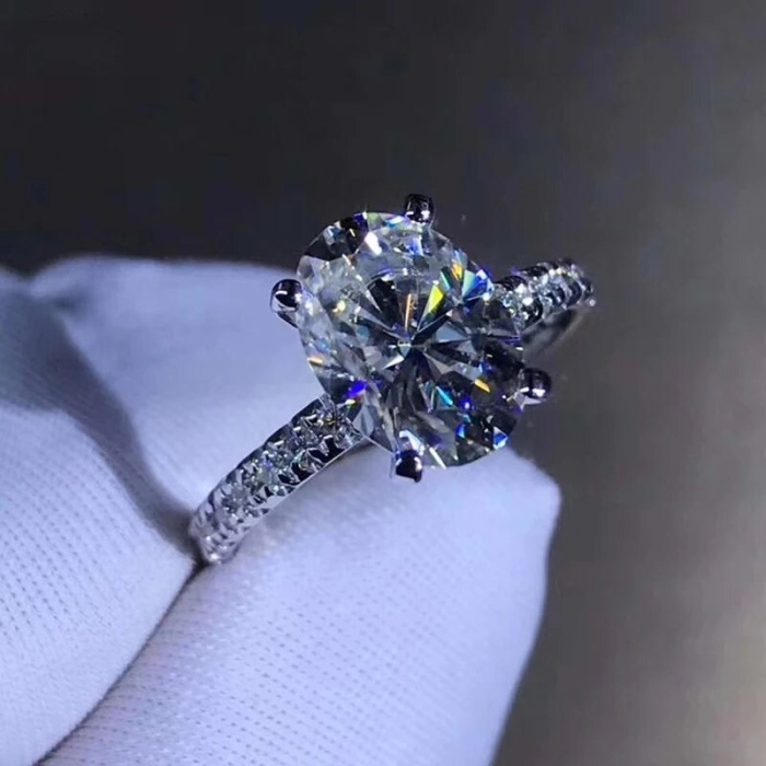 Moissanite Ring, 18k White Gold, 2.5ct Moissanite Ring, Engagement Ring, Wedding Ring, Luxury Ring, Ring/Band, Oval Cut Ring | Save 33% - Rajasthan Living 7