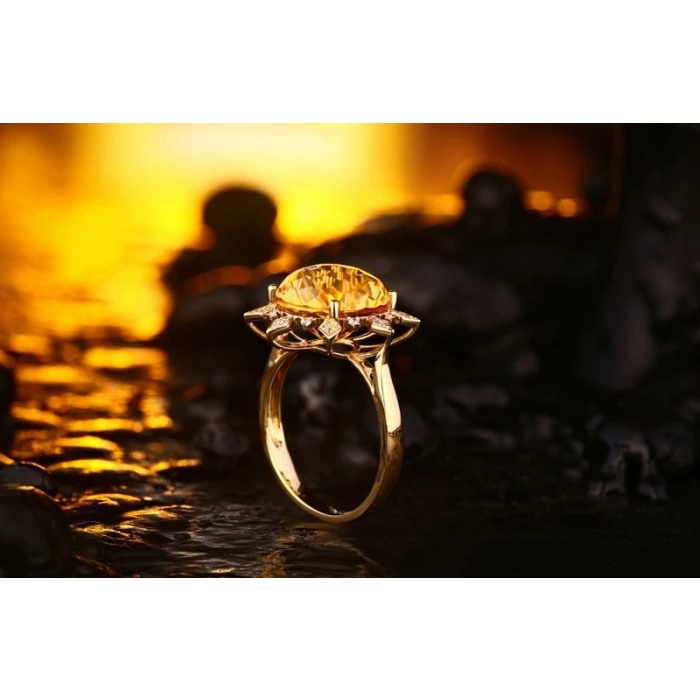 Natural Citrine Ring, 14k Yellow Gold, Citrine Engagement Ring, Citrine Ring, Citrine Wedding Ring, luxury Ring, Citrine Round cut Ring | Save 33% - Rajasthan Living 8