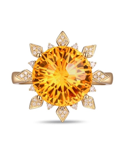 Natural Citrine Ring, 14k Yellow Gold, Citrine Engagement Ring, Citrine Ring, Citrine Wedding Ring, luxury Ring, Citrine Round cut Ring | Save 33% - Rajasthan Living 3