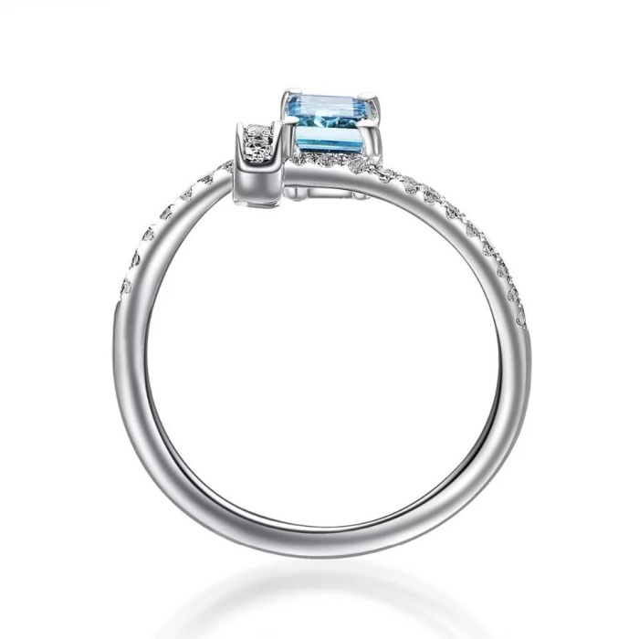Natural Aquamarine Ring, 925 Sterling Silver, Aquamarine Ring, Engagement Ring, Wedding Ring, Luxury Ring, Ring/Band, Emerald Cut Ring | Save 33% - Rajasthan Living 8