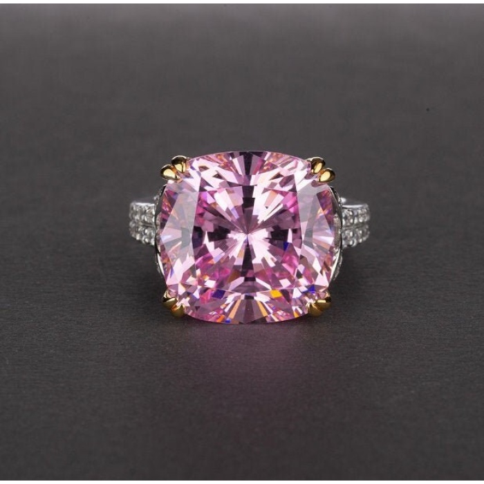 Pink Sapphire Ring, Amethyst Ring, 925 Sterling Silver Woman Ring,Statement Ring, Engagement and Wedding Ring, Luxury Ring, Cushion Cut Ring | Save 33% - Rajasthan Living 5
