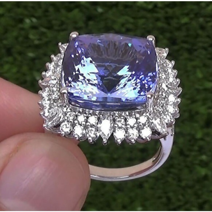 Tanzanite Woman Ring, Tanzanite Ring, 925 Sterling Silver Statement Ring, Engagement and Wedding Ring, Luxury Ring, Cushion Cut Ring | Save 33% - Rajasthan Living 9