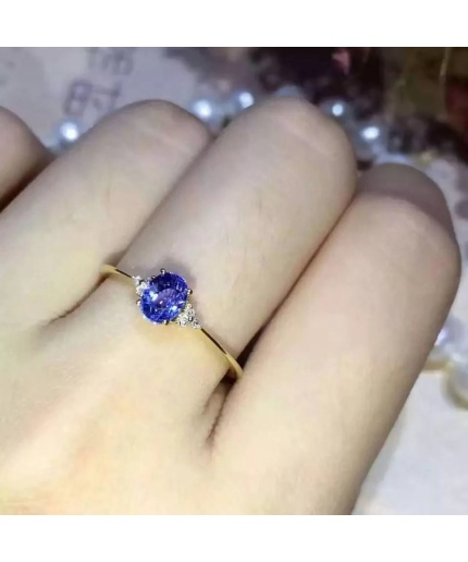 Natural Tanzanite Ring, 925 Sterling Sliver, Engagement Ring, Wedding Ring, luxury Ring, soliture Ring, Ovel cut Ring | Save 33% - Rajasthan Living 3