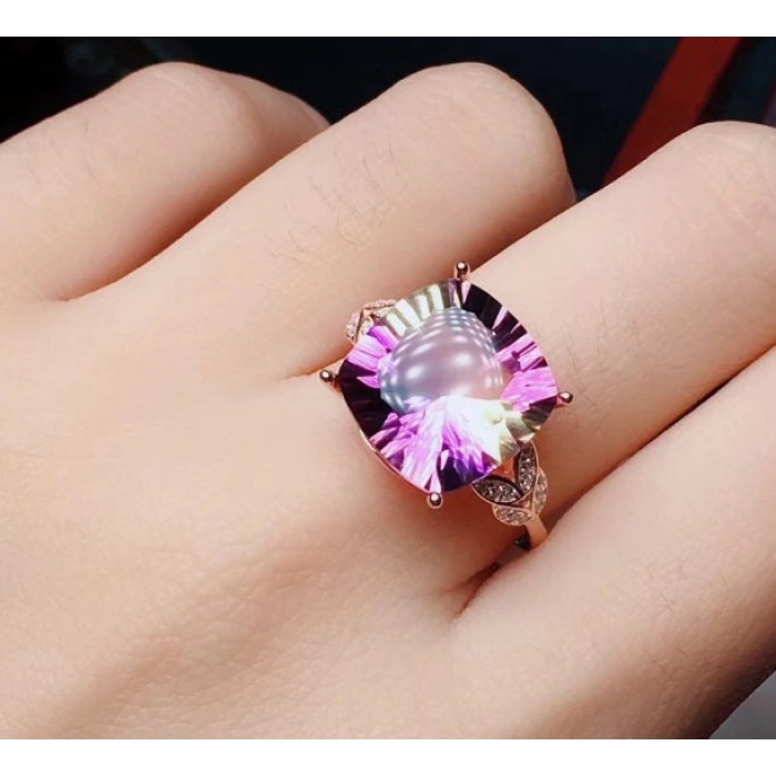 Natural Ametrine Ring, 925 Sterling Silver, Ametrine Engagement Ring, Ametrine Ring, Wedding Ring, Luxury Ring, Ring/Band, Princess Cut Ring | Save 33% - Rajasthan Living 6