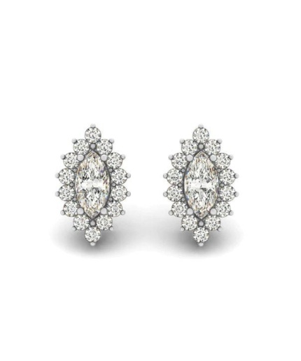 Diamond Studs Earrings, 925 Sterling Silver, Diamond Studs, Diamond Earrings, Earrings, Luxury Earrings, Marquise cut Earrings | Save 33% - Rajasthan Living