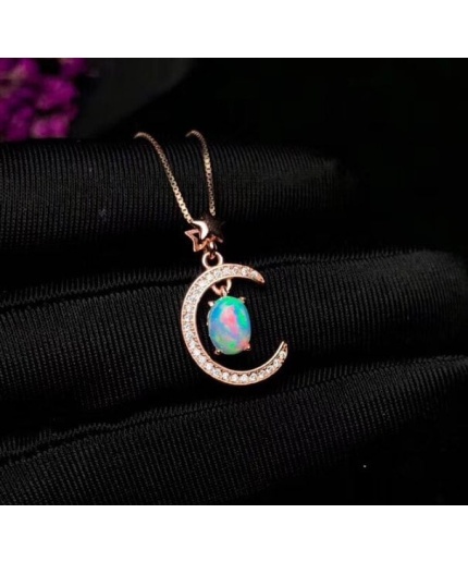 Natural Fire Opal Pendant, Engagement Pendent, Fire Opal Silver Pendent, Woman Pendant, Pendant Necklace, Luxury Pendent, Oval Cut Pendent | Save 33% - Rajasthan Living 3