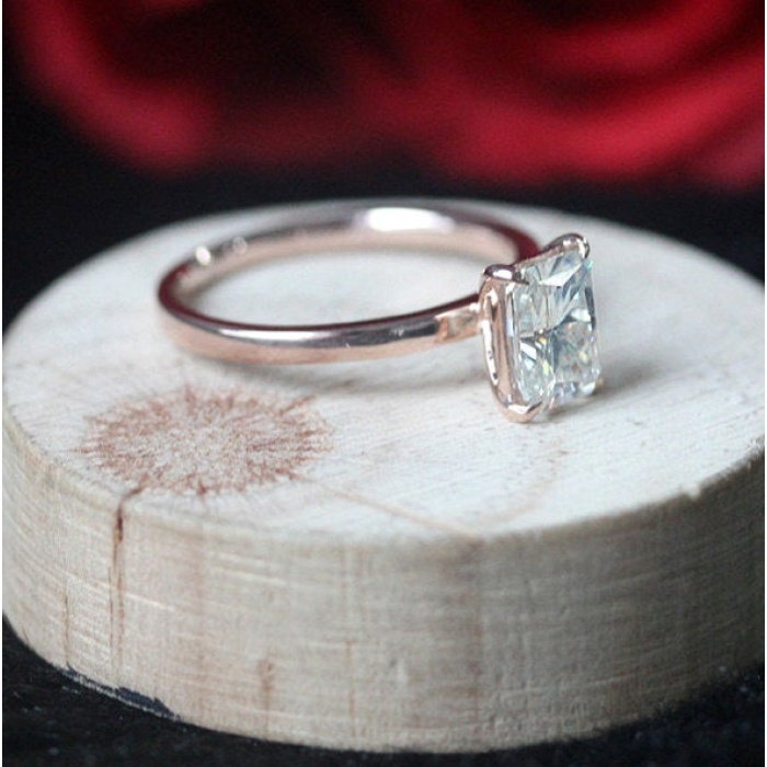 Moissanite Ring, 14k White gold, 1.8 ct Moissanite Ring, Engagement Ring, Wedding Ring, Luxury Ring,Ring/Band, Radiant Cut Moissanite Ring | Save 33% - Rajasthan Living 7