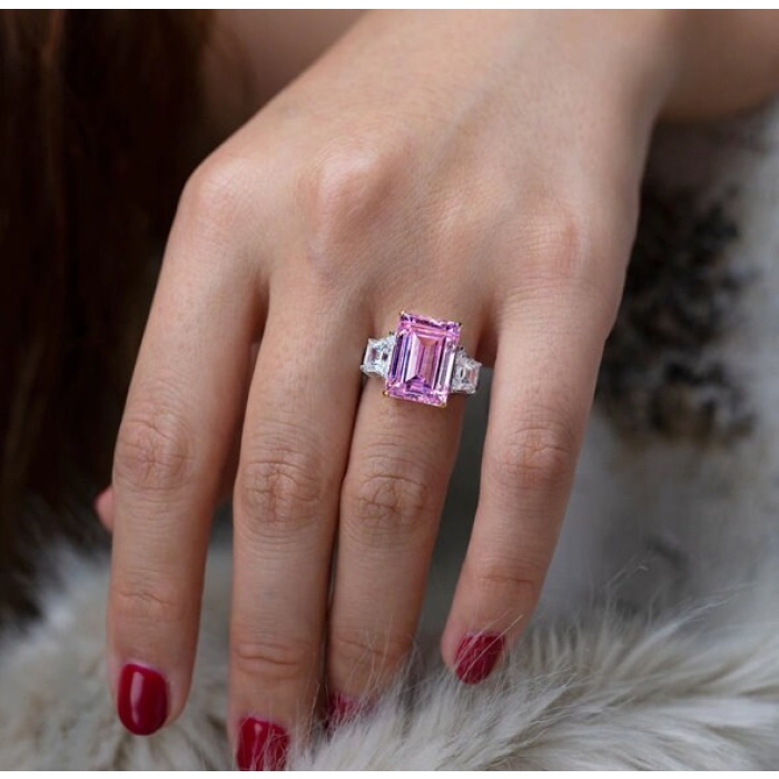 Pink Sapphire Ring, Amethyst Ring, 925 Sterling Silver Woman Ring, Statement Ring, Engagement and Wedding Ring, Luxury Ring,Asscher Cut Ring | Save 33% - Rajasthan Living 7