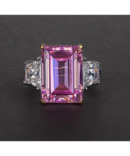 Pink Sapphire Ring, Amethyst Ring, 925 Sterling Silver Woman Ring, Statement Ring, Engagement and Wedding Ring, Luxury Ring,Asscher Cut Ring | Save 33% - Rajasthan Living
