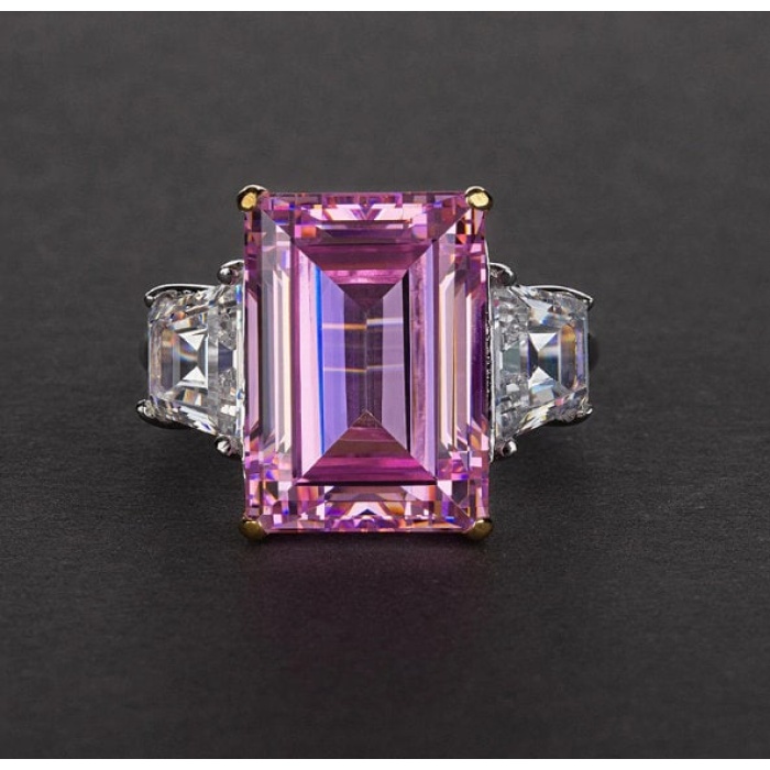 Pink Sapphire Ring, Amethyst Ring, 925 Sterling Silver Woman Ring, Statement Ring, Engagement and Wedding Ring, Luxury Ring,Asscher Cut Ring | Save 33% - Rajasthan Living 5