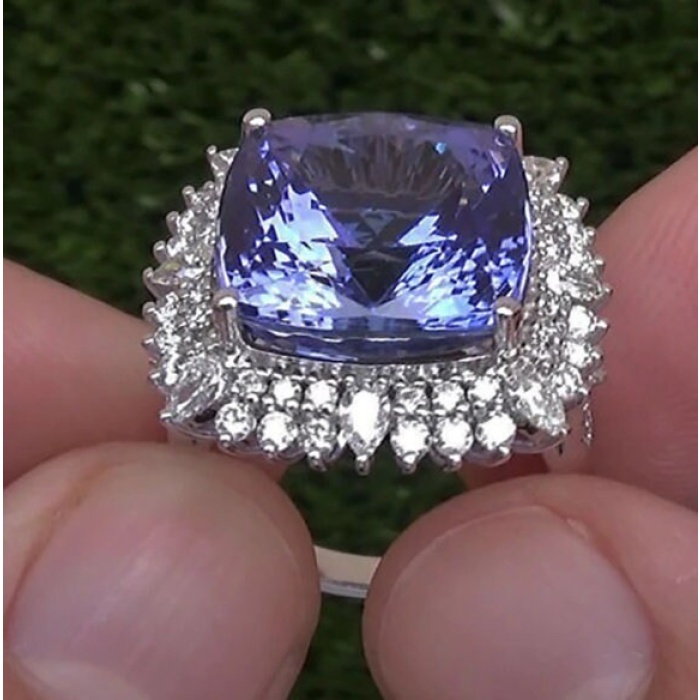 Tanzanite Woman Ring, Tanzanite Ring, 925 Sterling Silver Statement Ring, Engagement and Wedding Ring, Luxury Ring, Cushion Cut Ring | Save 33% - Rajasthan Living 8