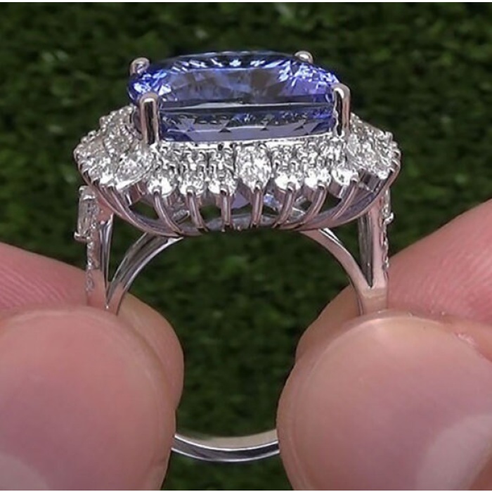 Tanzanite Woman Ring, Tanzanite Ring, 925 Sterling Silver Statement Ring, Engagement and Wedding Ring, Luxury Ring, Cushion Cut Ring | Save 33% - Rajasthan Living 6