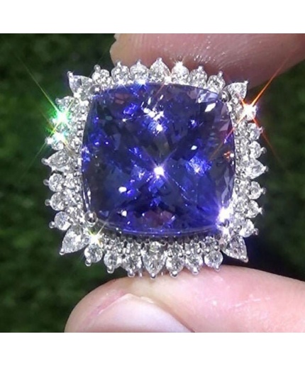 Tanzanite Woman Ring, Tanzanite Ring, 925 Sterling Silver Statement Ring, Engagement and Wedding Ring, Luxury Ring, Cushion Cut Ring | Save 33% - Rajasthan Living